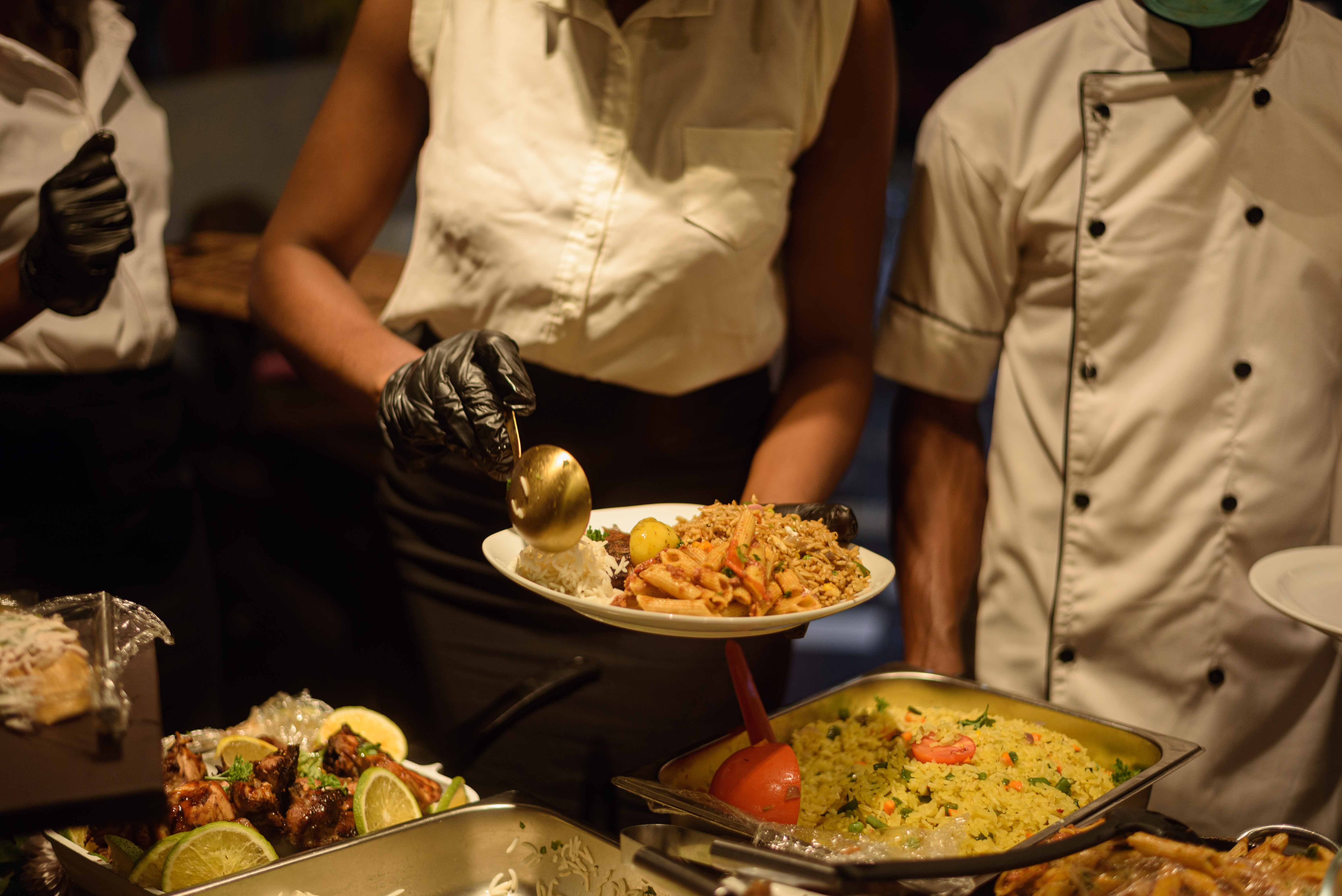 Photo: a meal from a restaurant (colour)